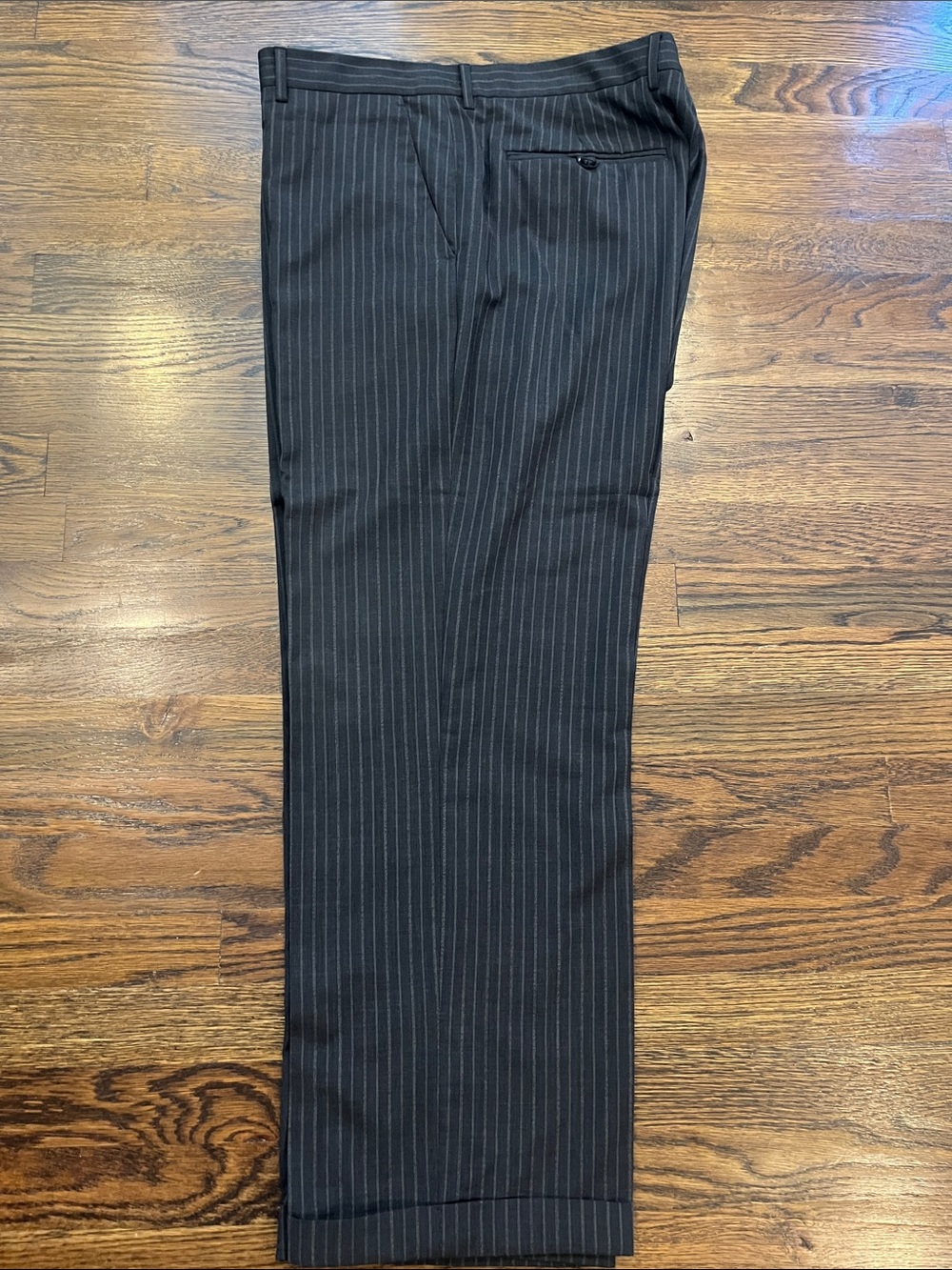 Club Monaco Men's Black Pinstripe Dress Trousers
